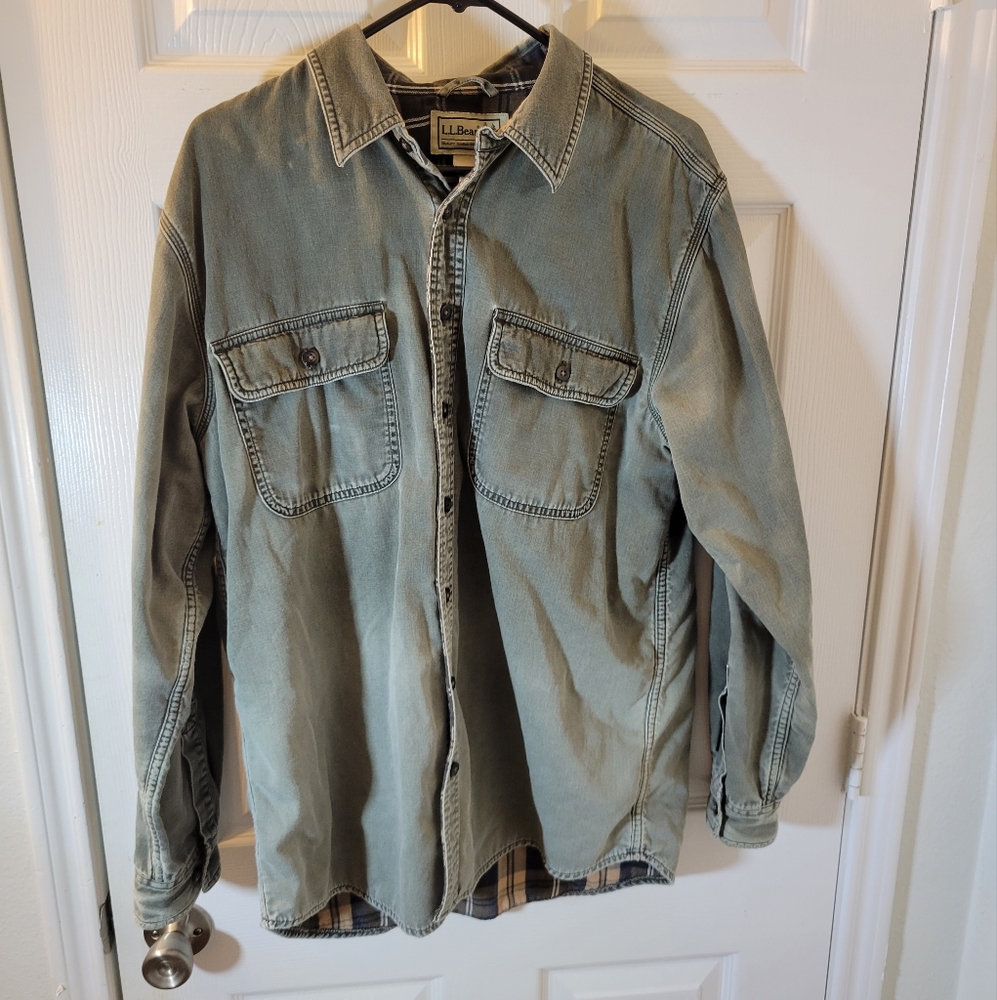 L.L. Bean Fleece Lined Canvas Shirt